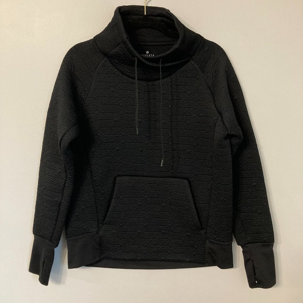 ATHLETA Jacquard Elevation Pullover Size EXTRA SMALL Black Color Athletic FLAW